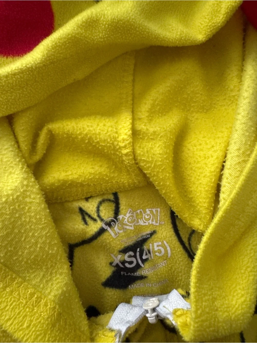 Yellow Pikachu Hooded Kids One-Piece Pajama
